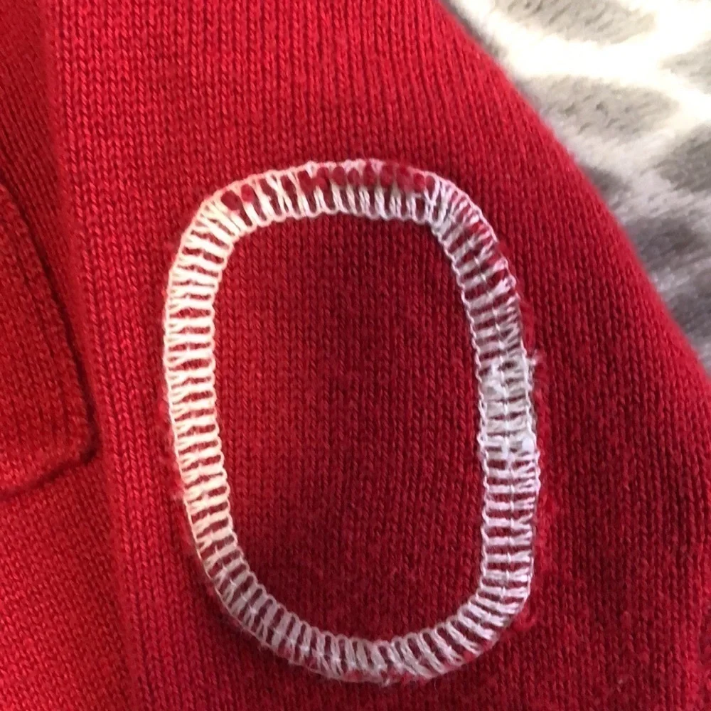 Burt’s Bees baby 6-9 months red sweater and long sleeve onesie